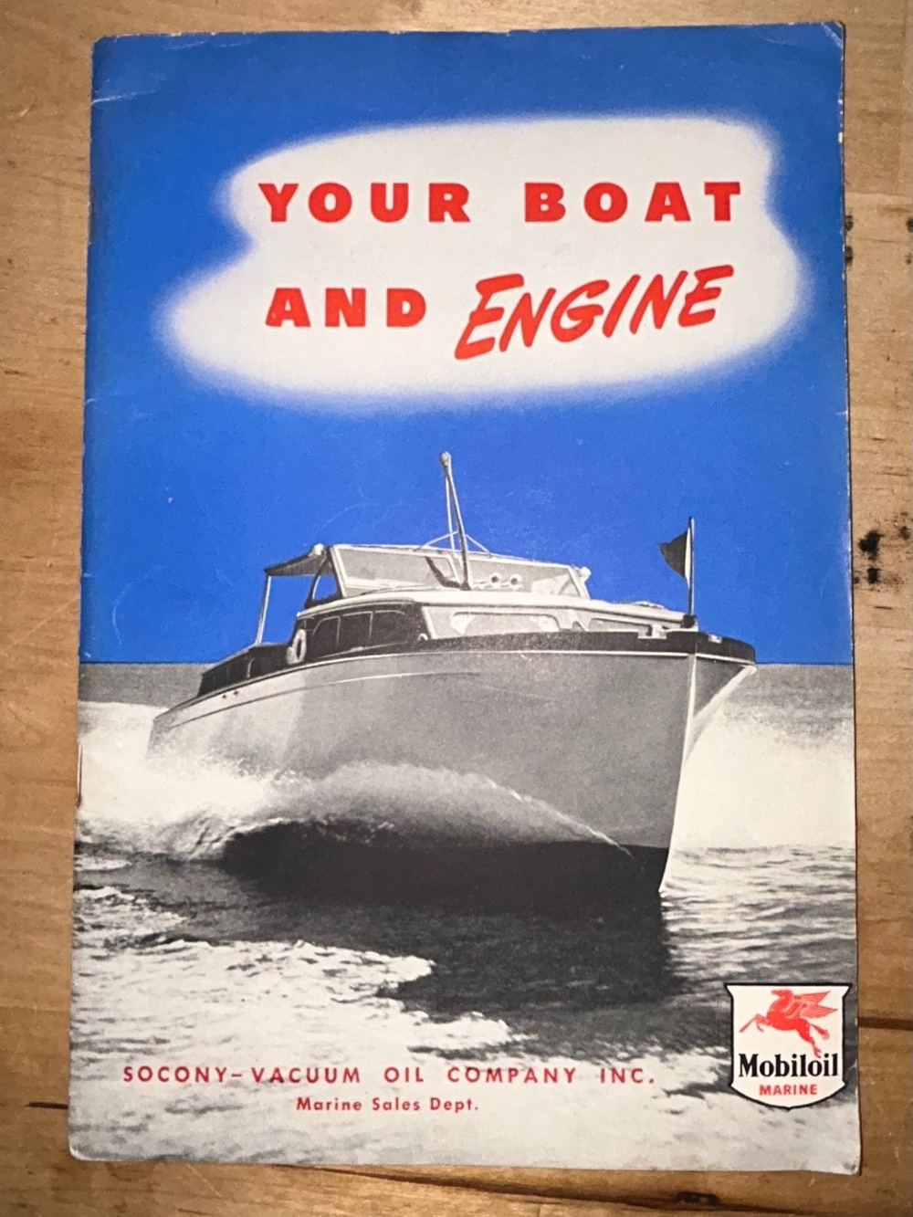 Vintage Mobil Oil Socony Vacuum Your Boat And Engine Booklet Brochure Guide Oil